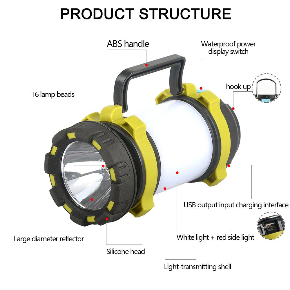 Emergency Camping Light Flashlight Rechargeable Battery Power Bank - Bellarte Enchanté Emergency Camping Light Flashlight Rechargeable Battery Power Bank